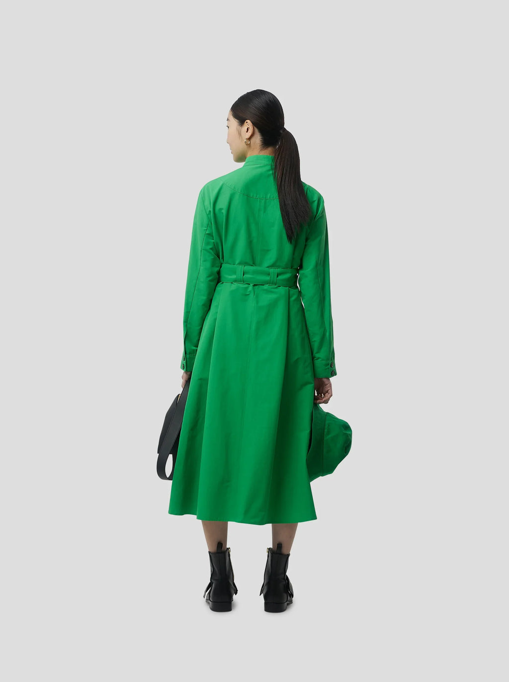 Robe Kurtis In Soft Technical Fabric In Kelly Green