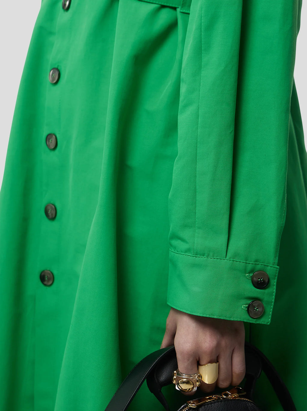 Robe Kurtis In Soft Technical Fabric In Kelly Green