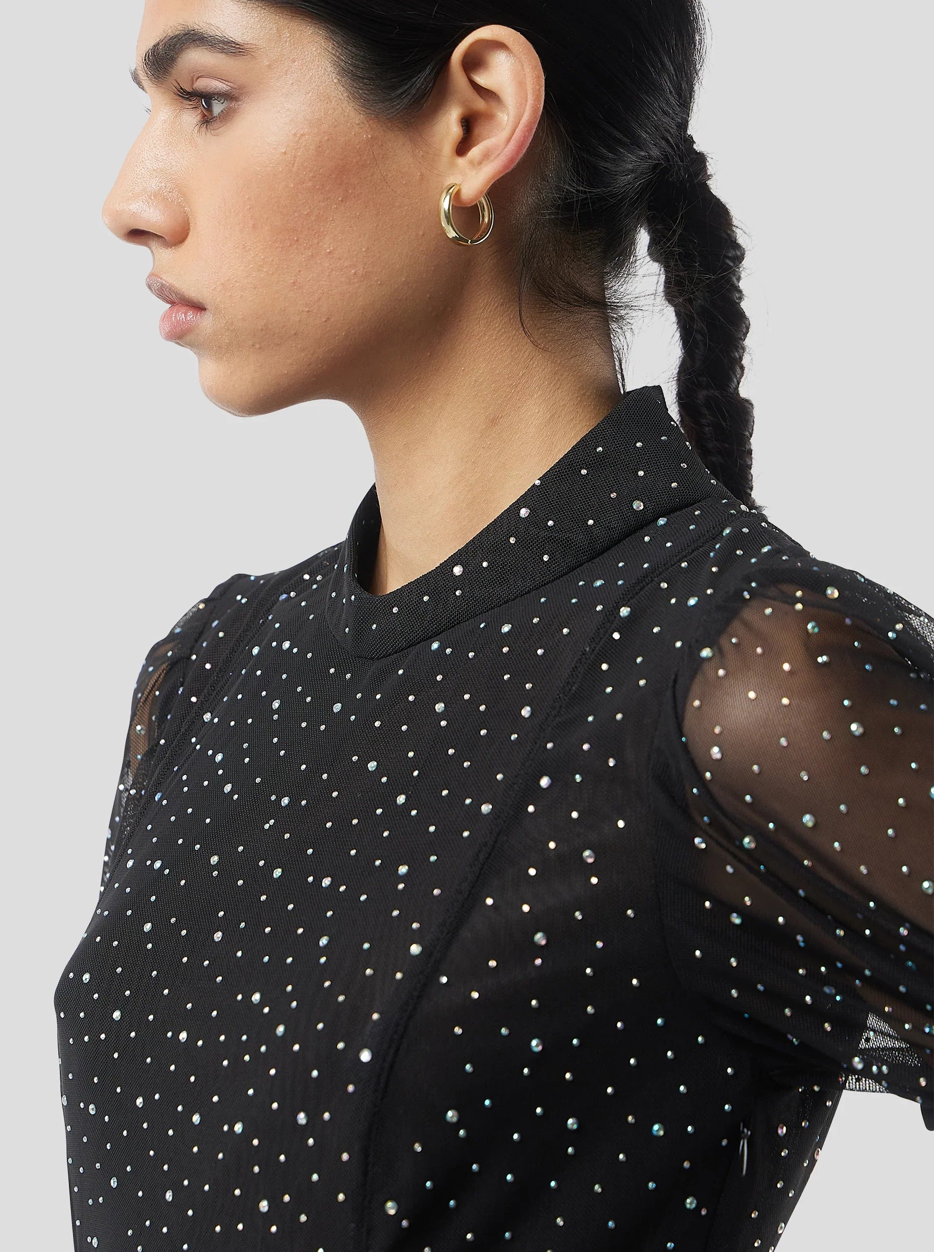 Robe Nas In Fragmented Black Soft Mesh