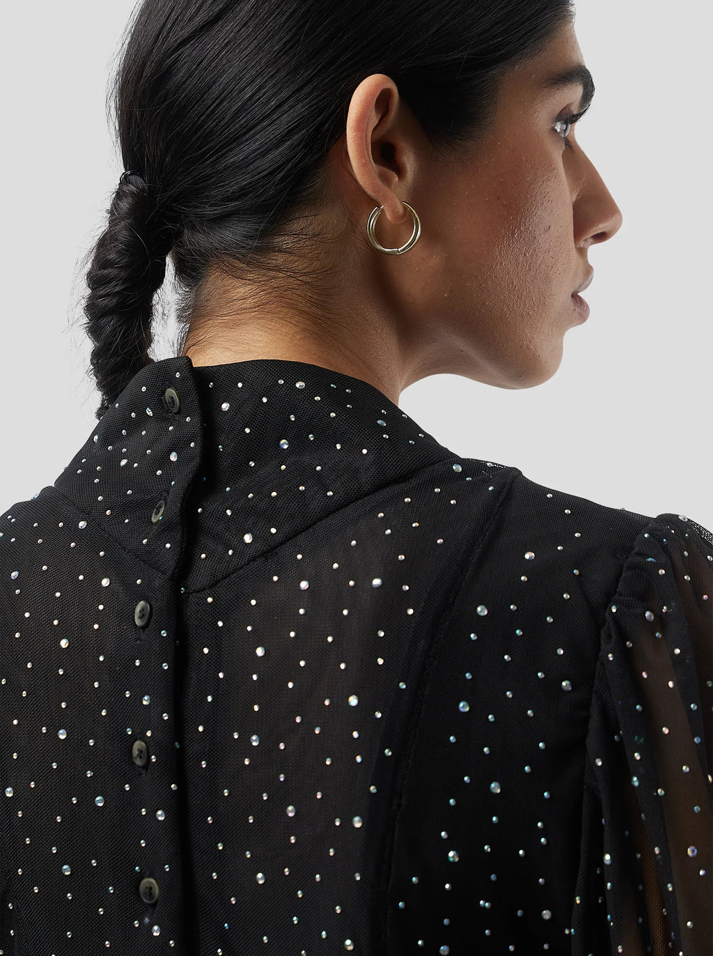 Robe Nas In Fragmented Black Soft Mesh