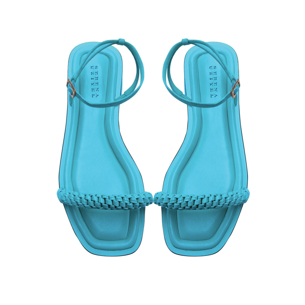 Rovena Aqua Flat Ankle Cross Sandal