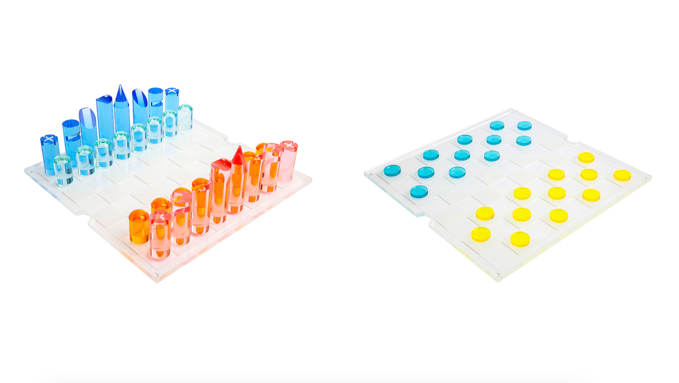 Jeu D'Échecs Et De Dames En Lucite