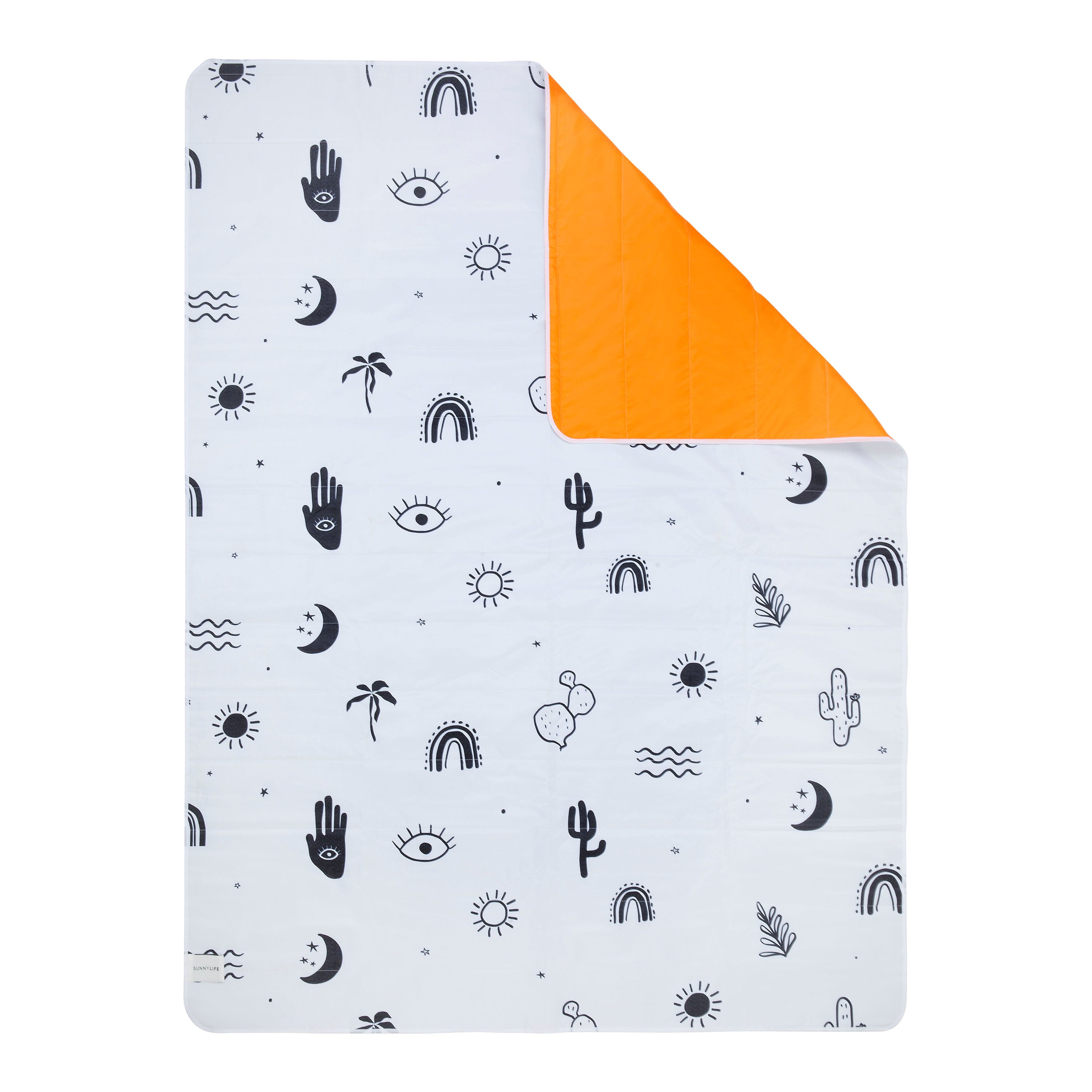 Couverture De Plage - Noir/Blanc/Orange Fluo