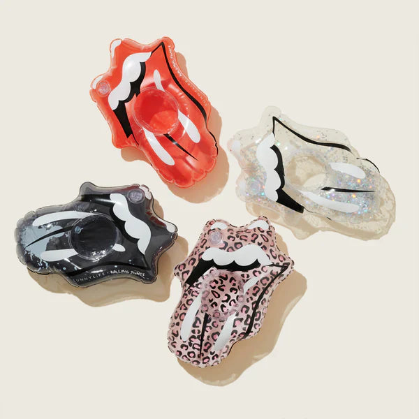 4 Supports Verres Gonflables Rolling Stones Lips - Adultes