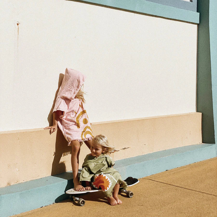 Poncho De Plage Desert Palms - Rose Poudré - Enfants