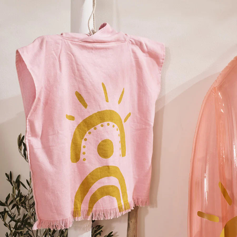 Poncho De Plage Desert Palms - Rose Poudré - Enfants