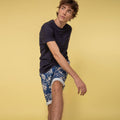 Short Saulieu Cotton - Bleu/Ecru - Homme