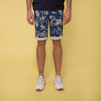 Short Saulieu Cotton - Bleu/Ecru - Homme
