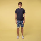 Short Saulieu Cotton - Bleu/Ecru - Homme