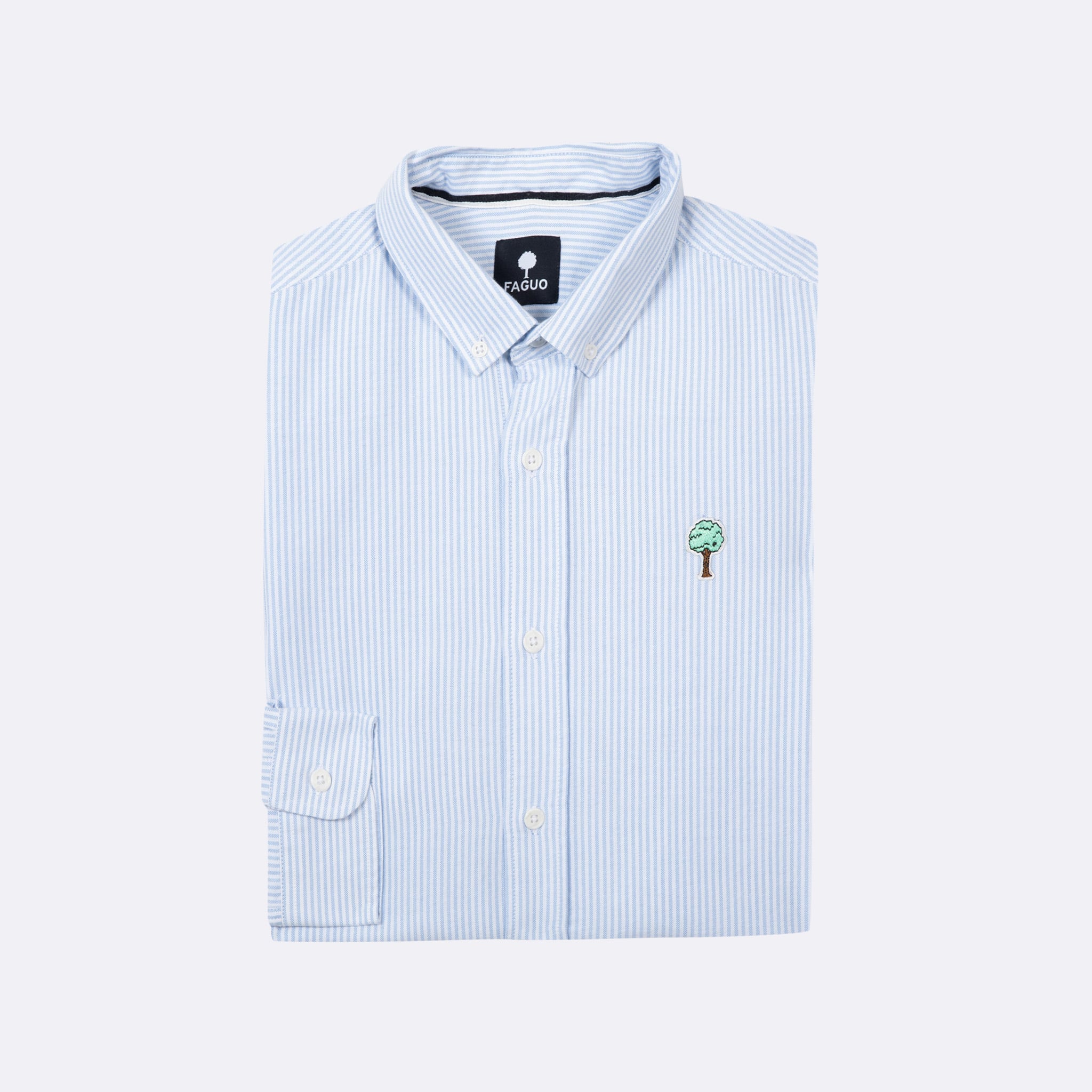 Chemise Rayée Blanche & Bleue Ivoy - Homme