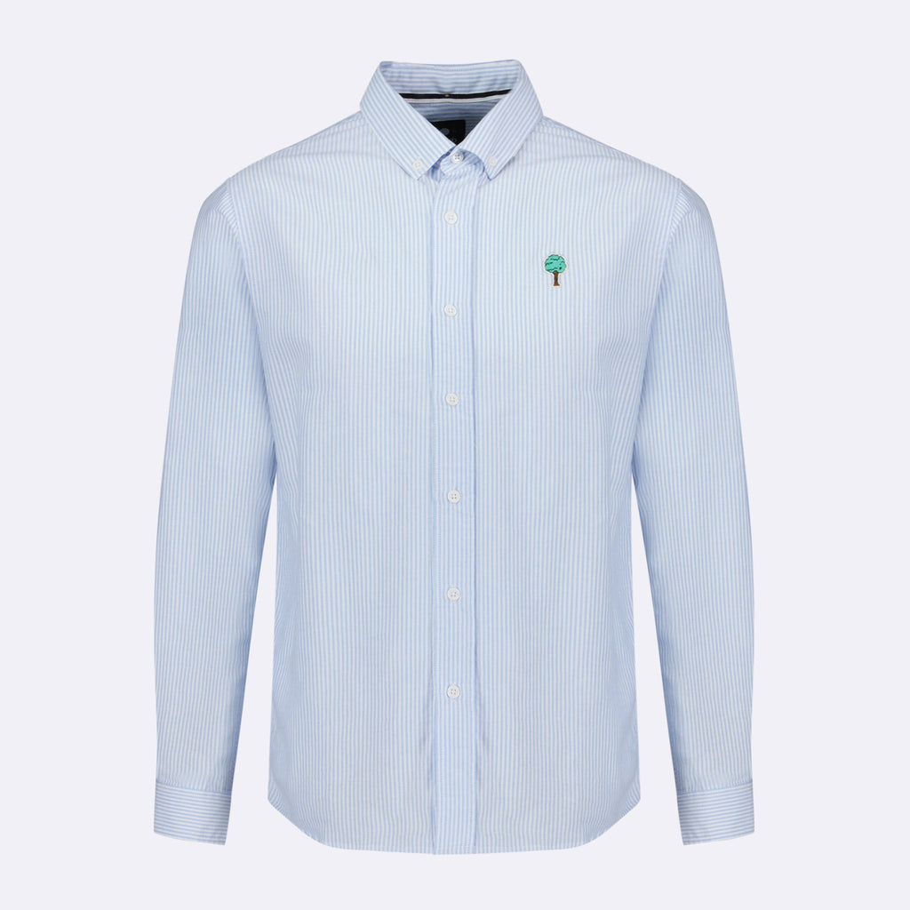 Chemise Rayée Blanche & Bleue Ivoy - Homme