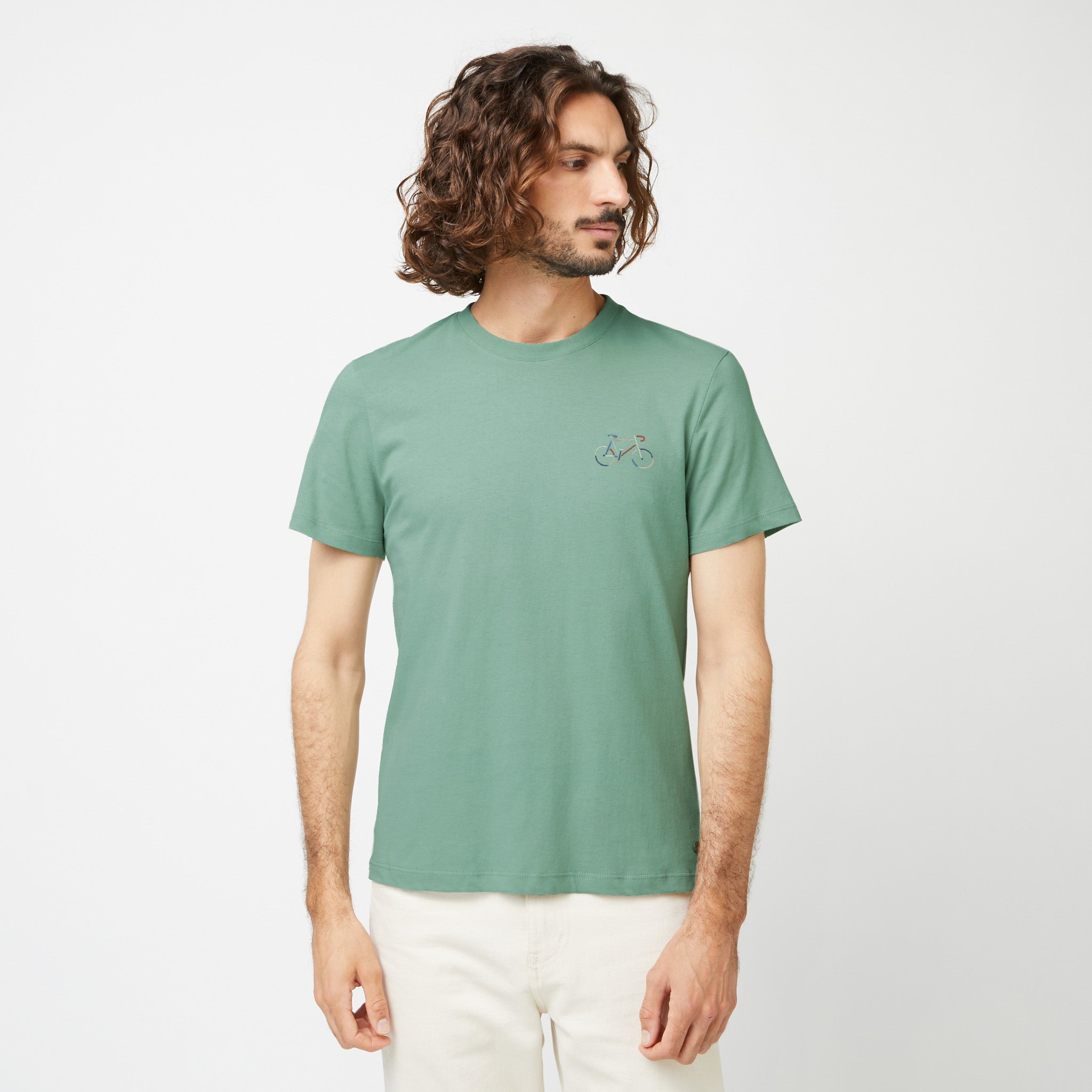 T-Shirt Col Rond Vert Clair Arcy - Homme