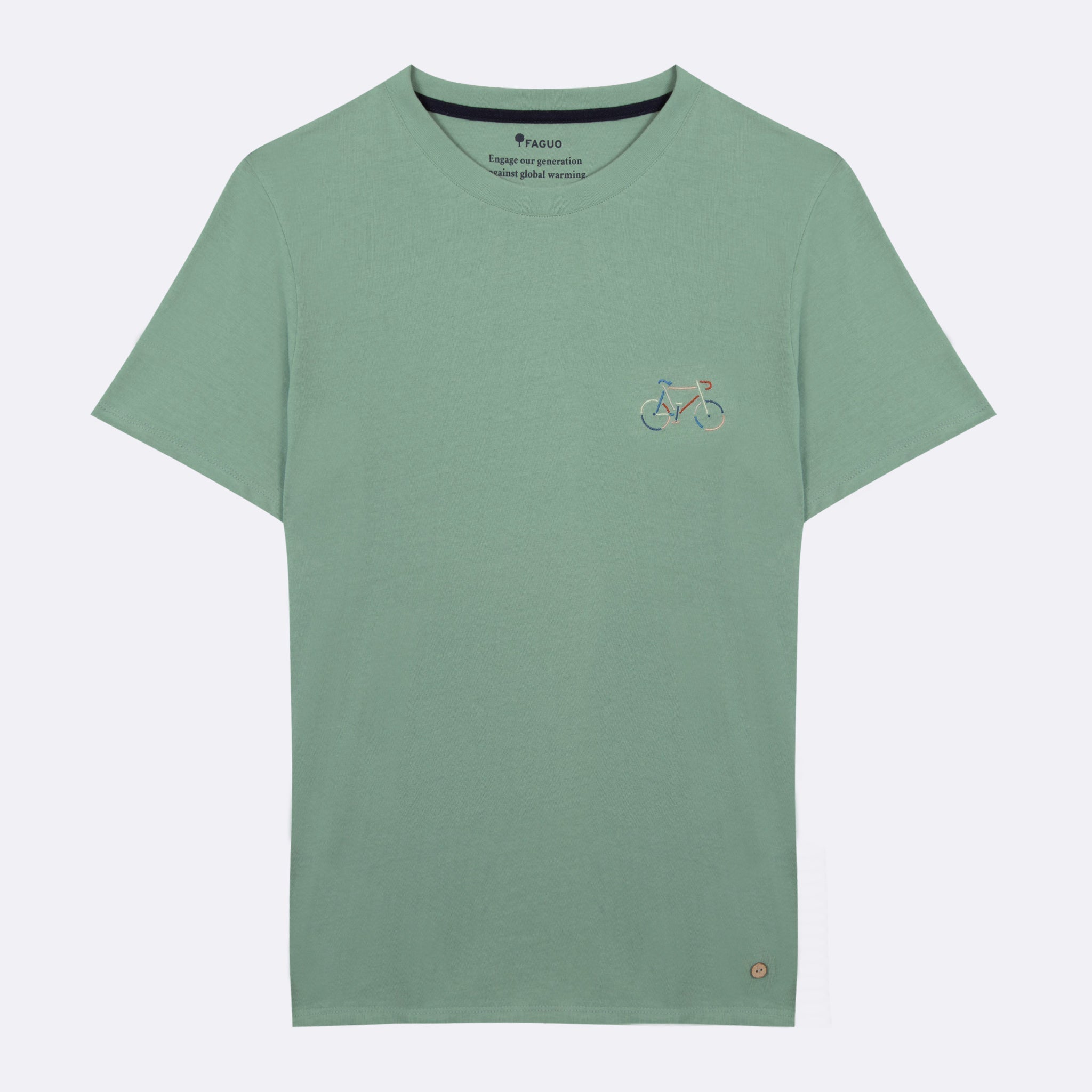 T-Shirt Col Rond Vert Clair Arcy - Homme