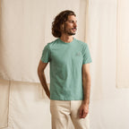 T-Shirt Col Rond Vert Clair Arcy - Homme