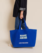 Le Cabas Brodé Mamie Amour - Bleu