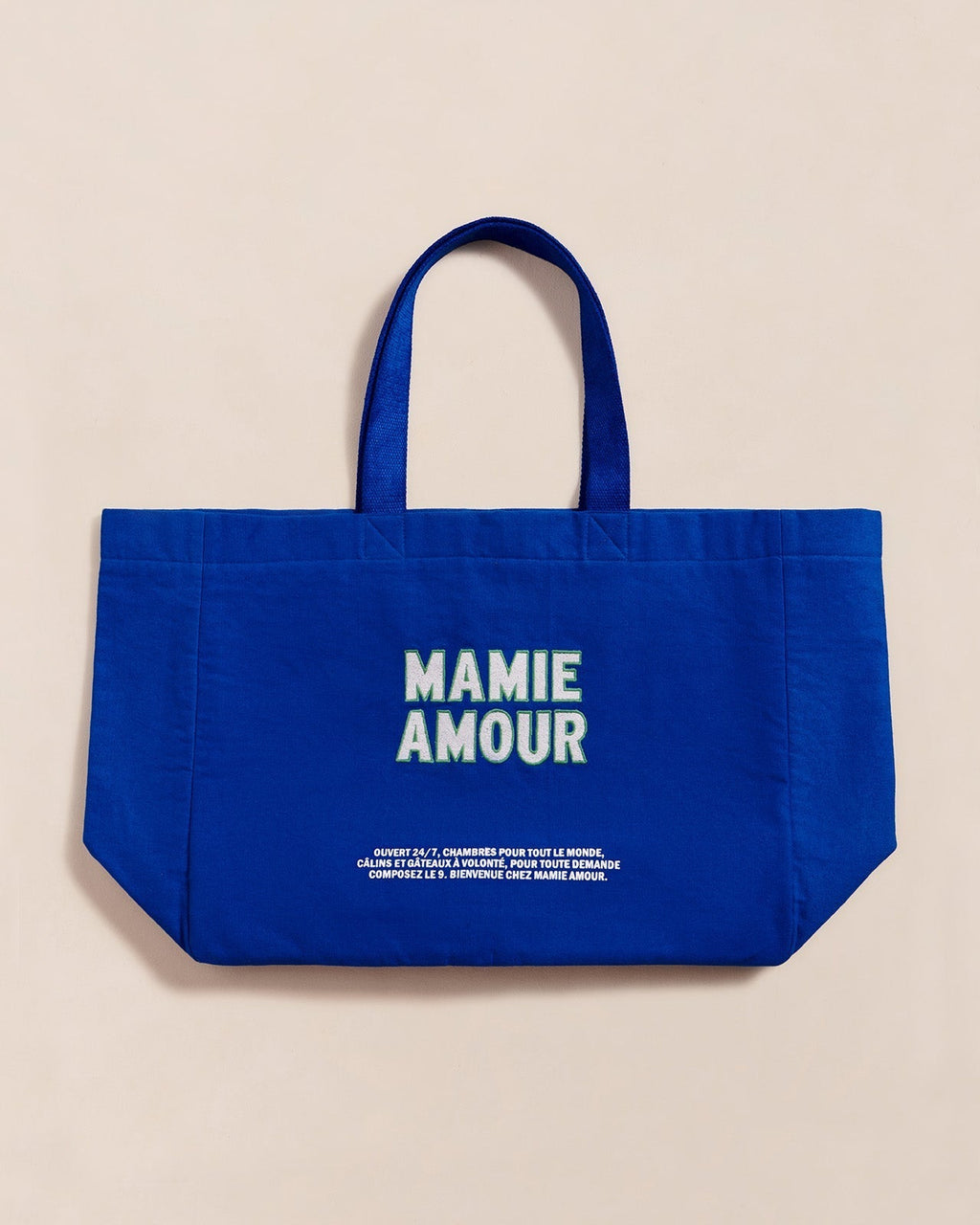 Le Cabas Brodé Mamie Amour - Bleu