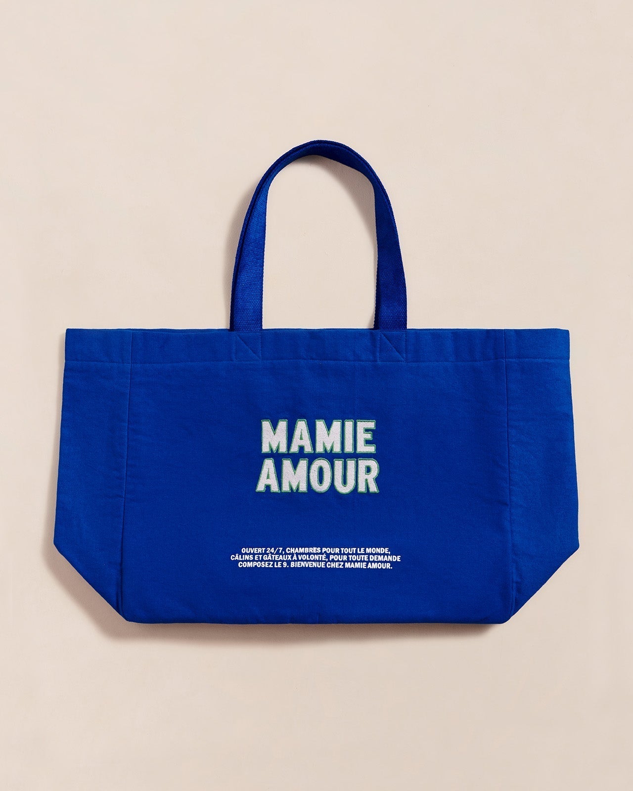 Le Cabas Brodé Mamie Amour - Bleu