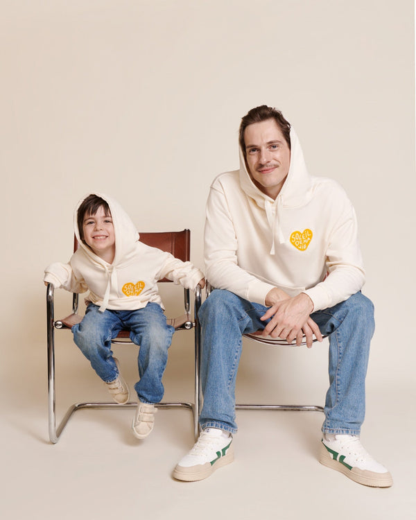 Le Hoodie Soleil De Ma Vie Enfant En Coton Bio - Crème