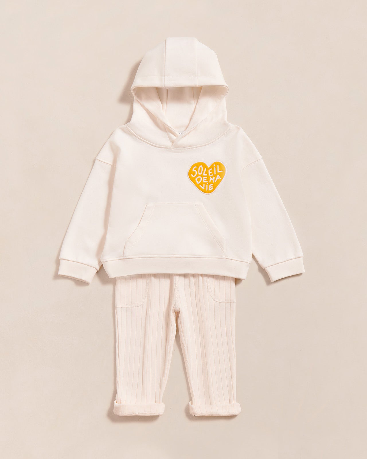 Le Hoodie Soleil De Ma Vie Enfant En Coton Bio - Crème