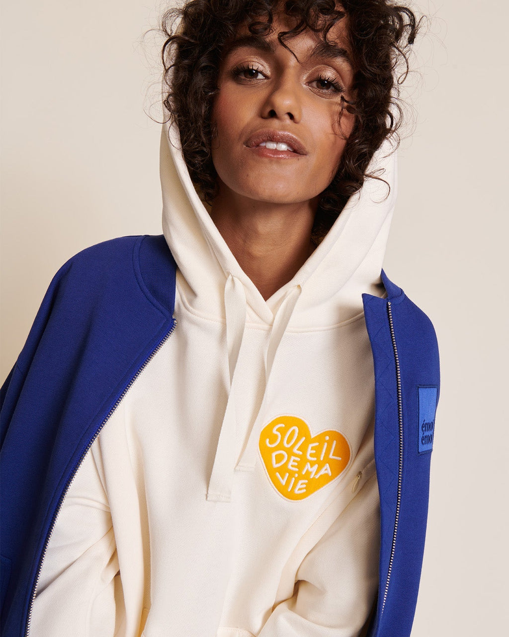 Le Hoodie D'Allaitement Soleil De Ma Vie En Coton Bio - Crème