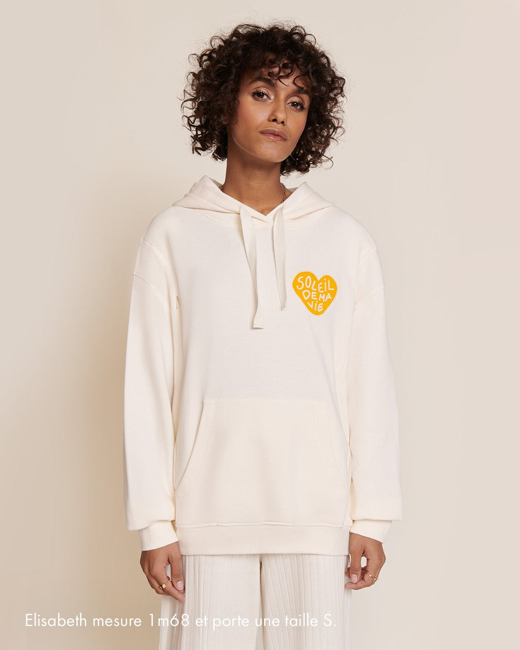 Le Hoodie D'Allaitement Soleil De Ma Vie En Coton Bio - Crème