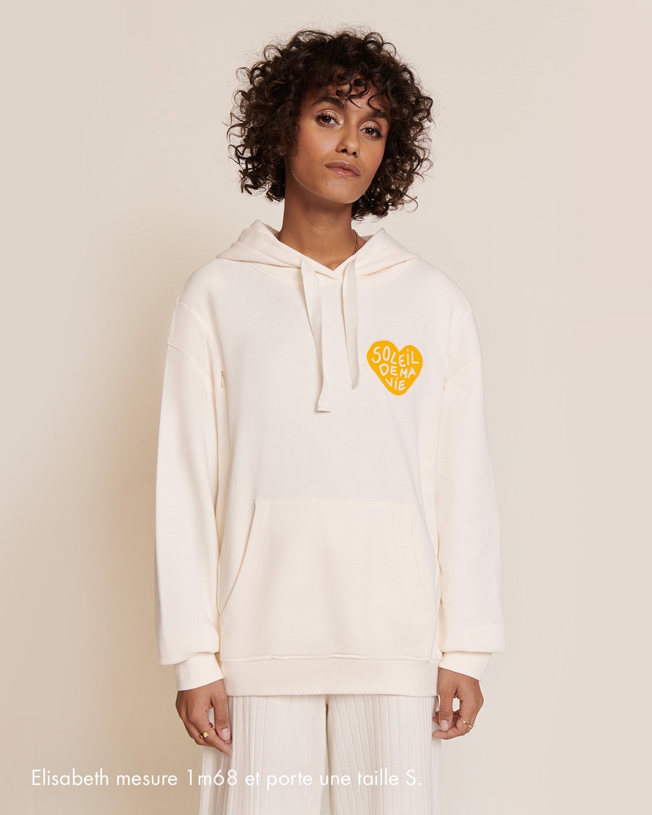 Le Hoodie D'Allaitement Soleil De Ma Vie En Coton Bio - Crème