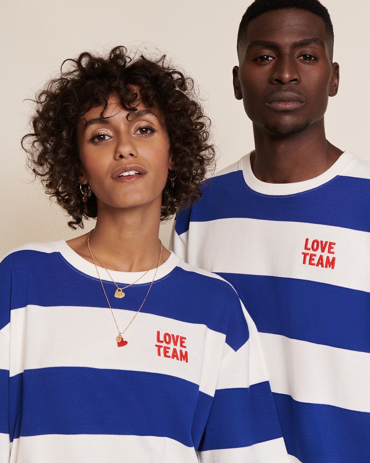 La Marinière Unisexe Love Team En Coton Bio - Bleu