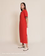 La Robe Roxane En Lyocell Côtelé - Rouge
