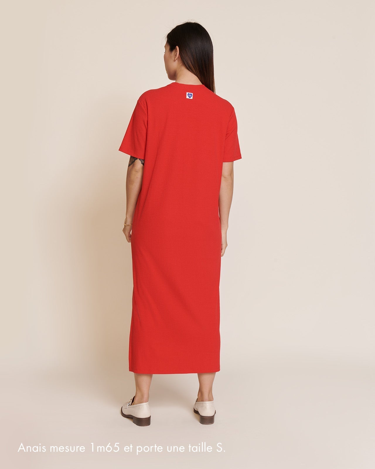 La Robe Roxane En Lyocell Côtelé - Rouge