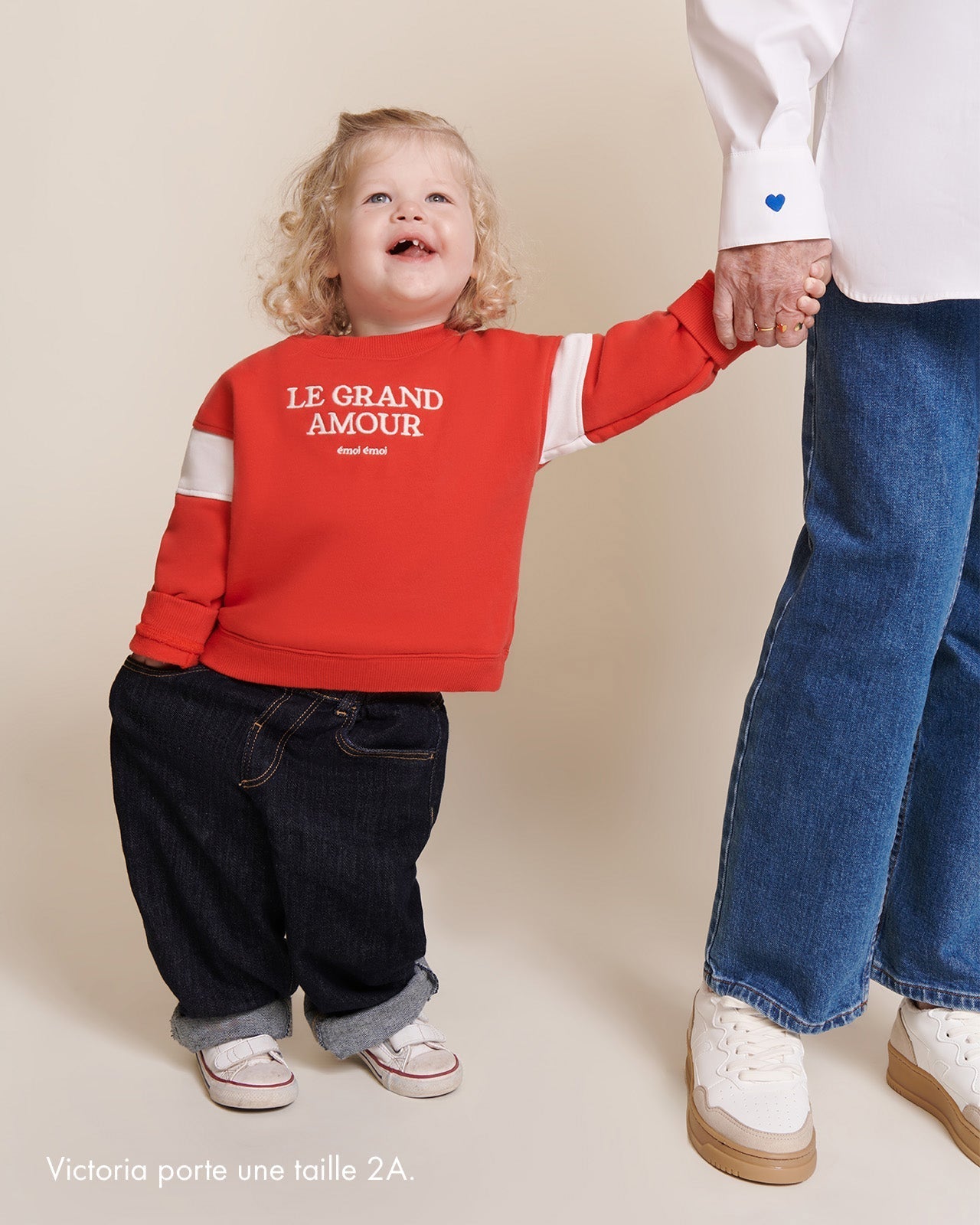 Le Sweat Le Grand Amour Enfant En Coton Bio - Rouge