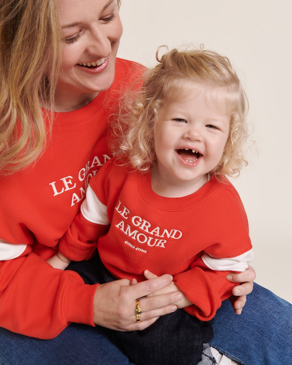 Le Sweat Le Grand Amour Enfant En Coton Bio - Rouge