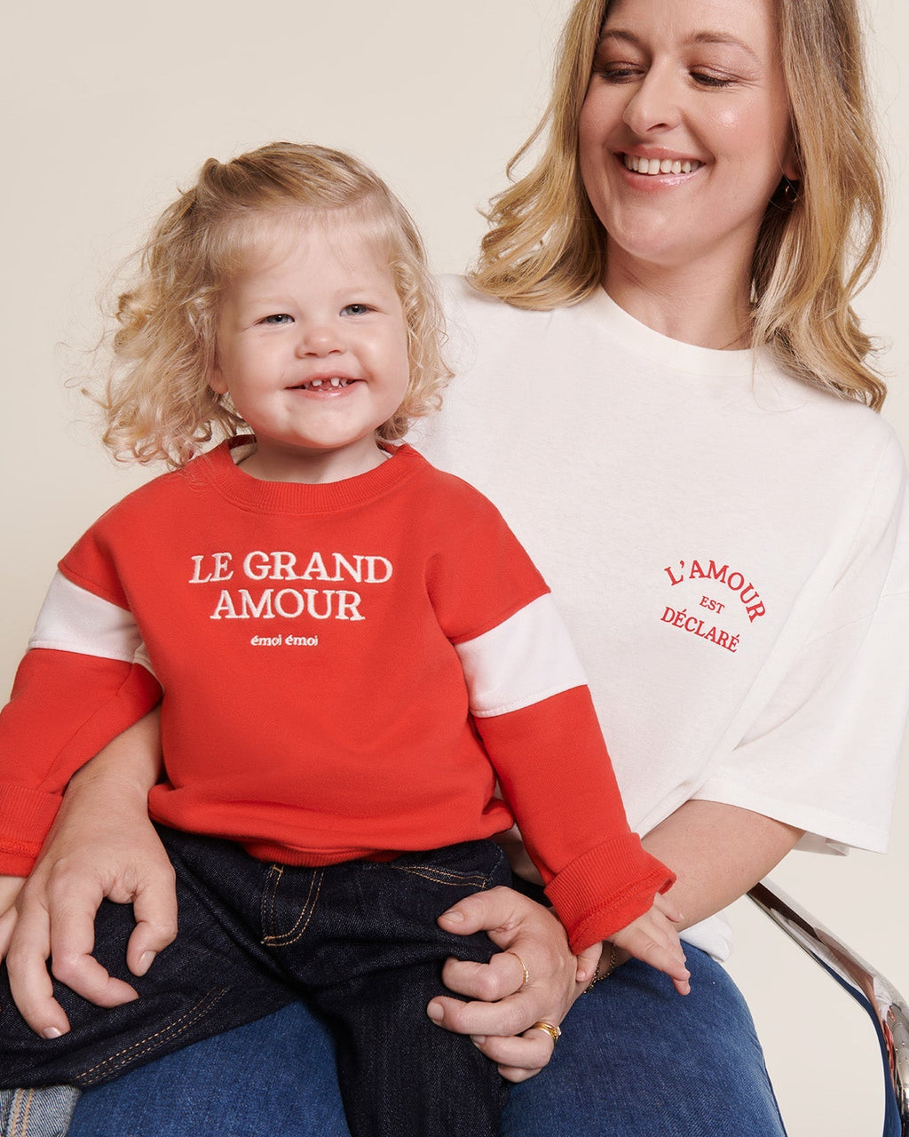Le Sweat Le Grand Amour Enfant En Coton Bio - Rouge