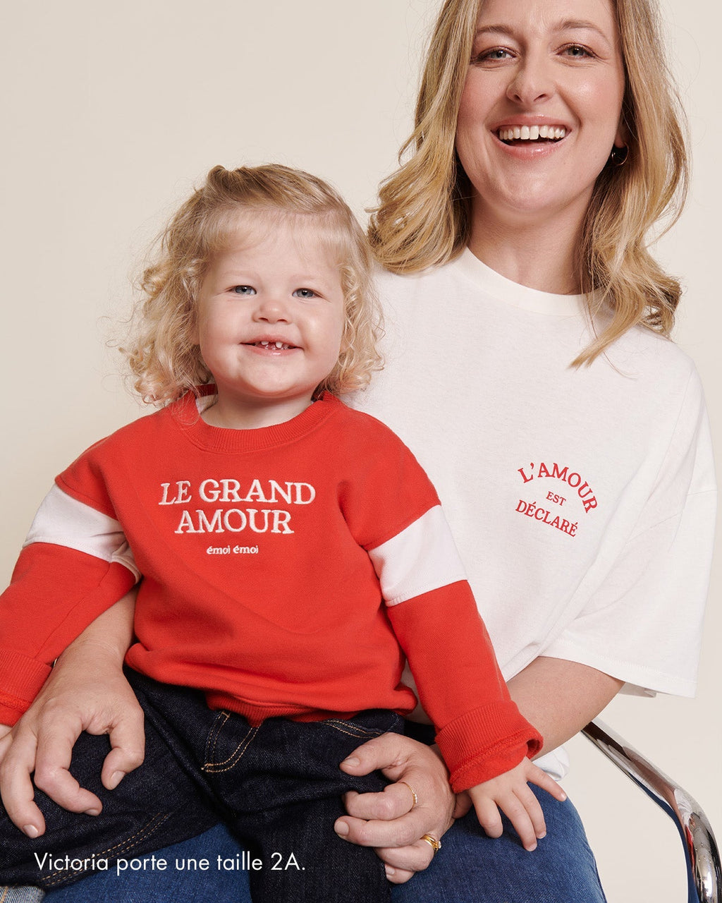 Le Sweat Le Grand Amour Enfant En Coton Bio - Rouge