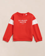 Le Sweat Le Grand Amour Enfant En Coton Bio - Rouge