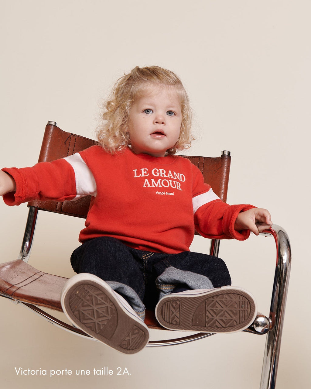 Le Sweat Le Grand Amour Enfant En Coton Bio - Rouge