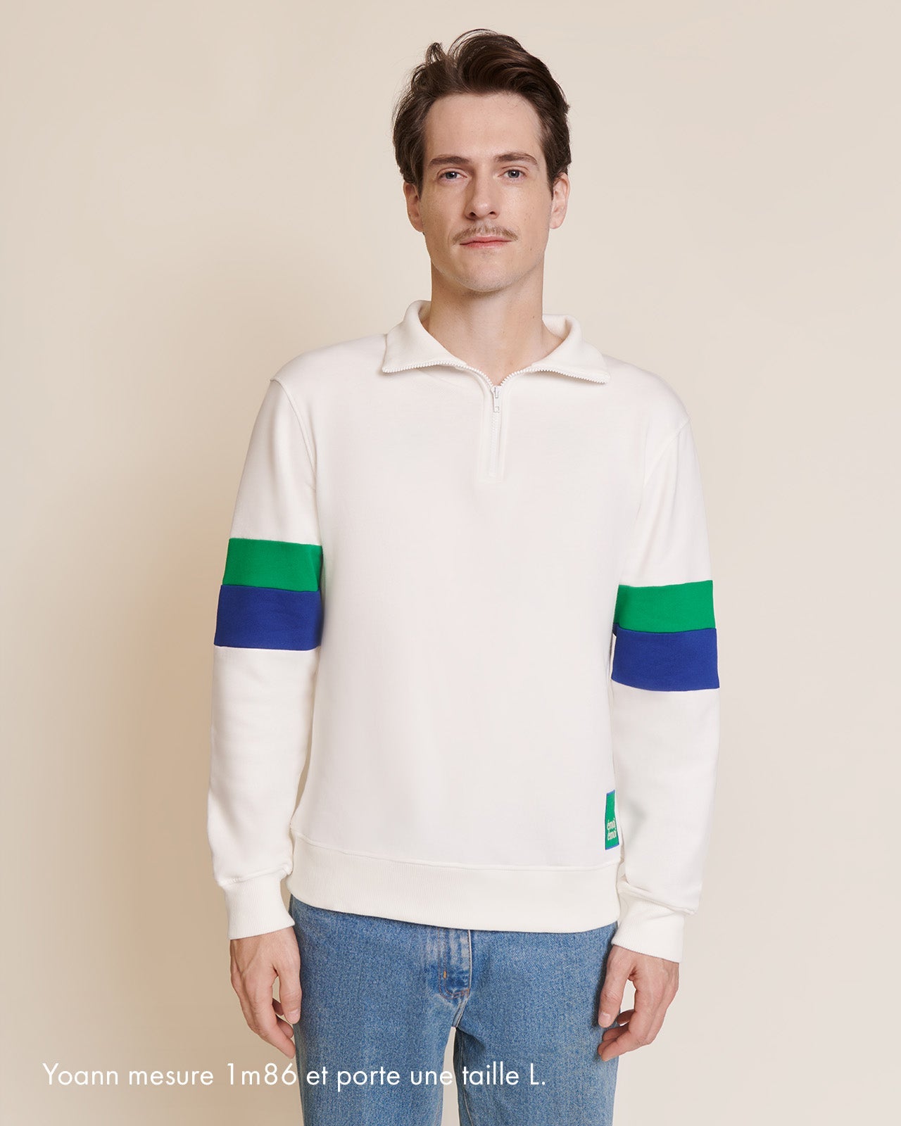 Le Sweat Stanny En Coton Bio Et Col Zippé - Blanc
