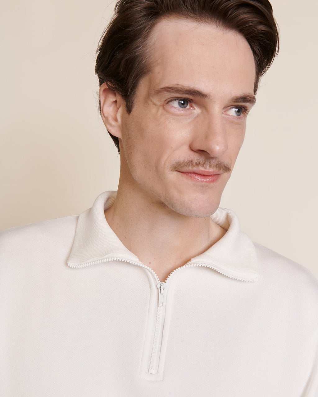 Le Sweat Stanny En Coton Bio Et Col Zippé - Blanc