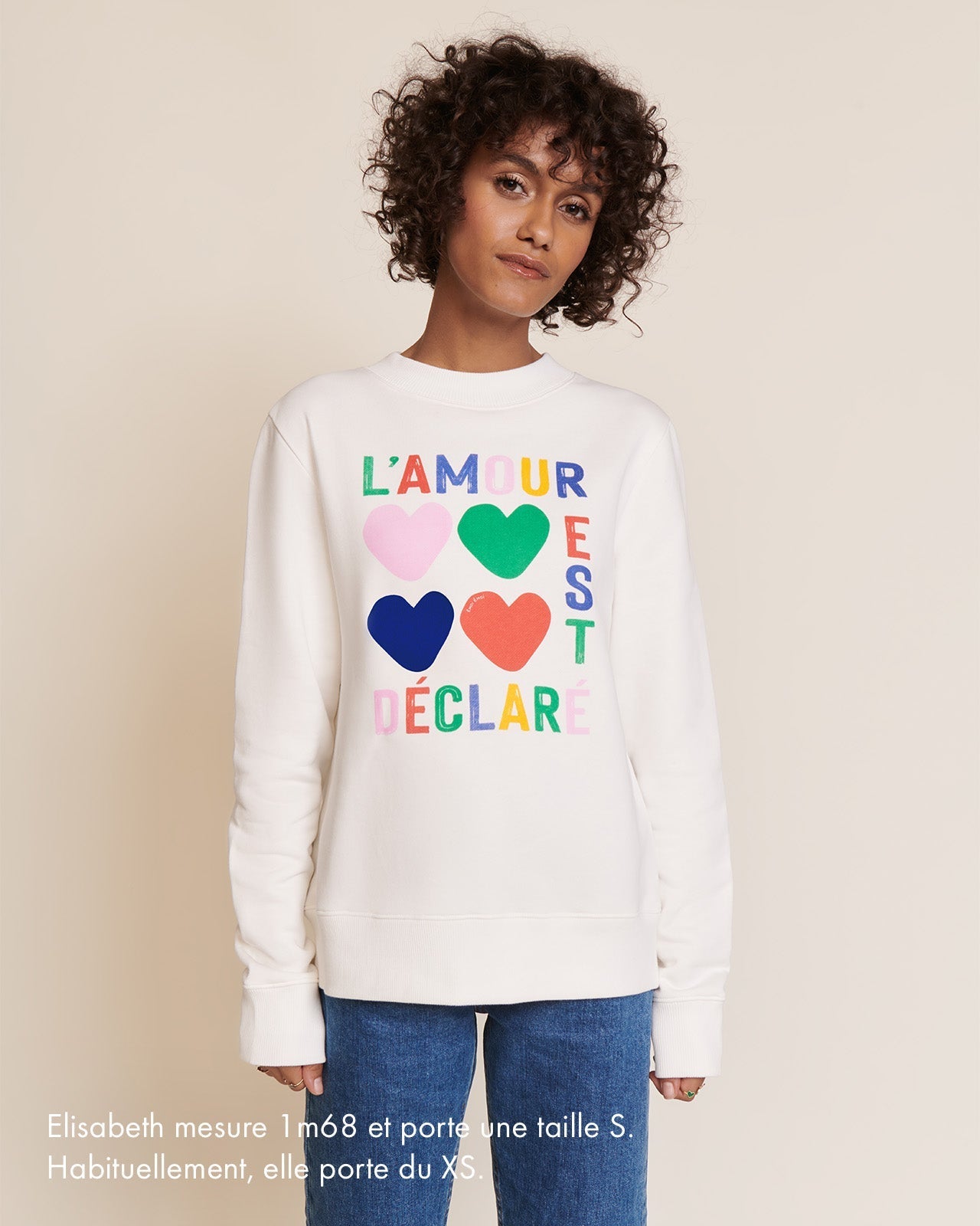 Le Sweat L'Amour Est Déclaré Femme En Coton Bio - Multicolore
