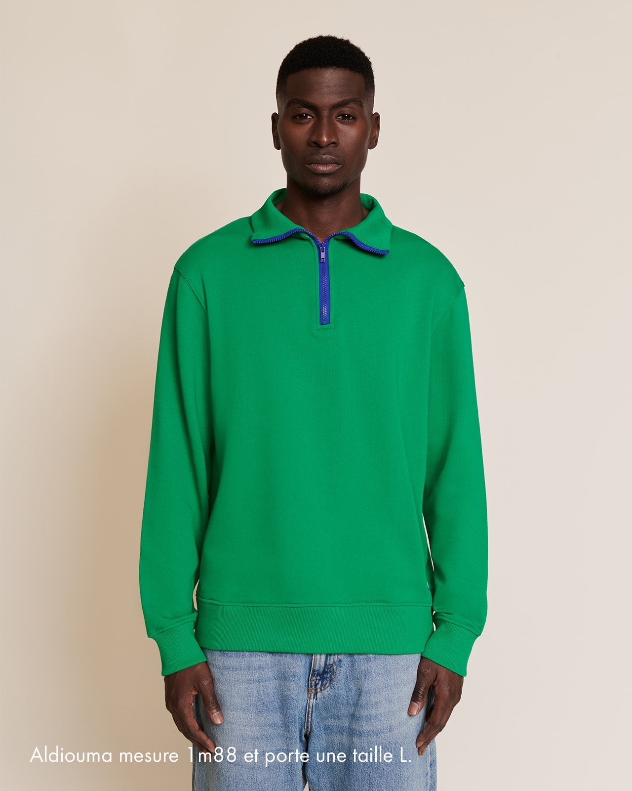 Le Sweat Stanny En Coton Bio Et Col Zippé - Vert