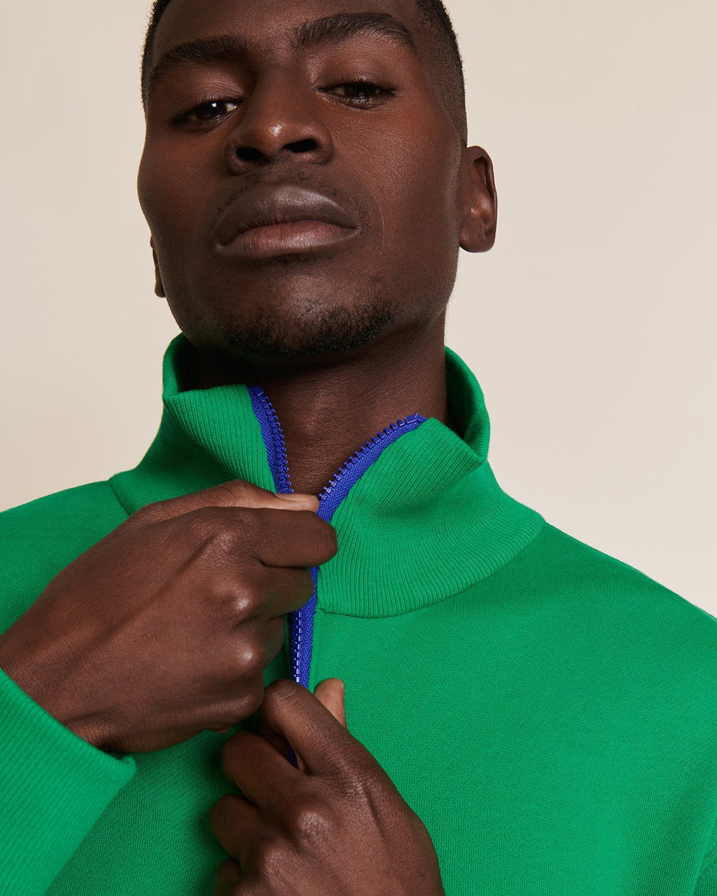 Le Sweat Stanny En Coton Bio Et Col Zippé - Vert