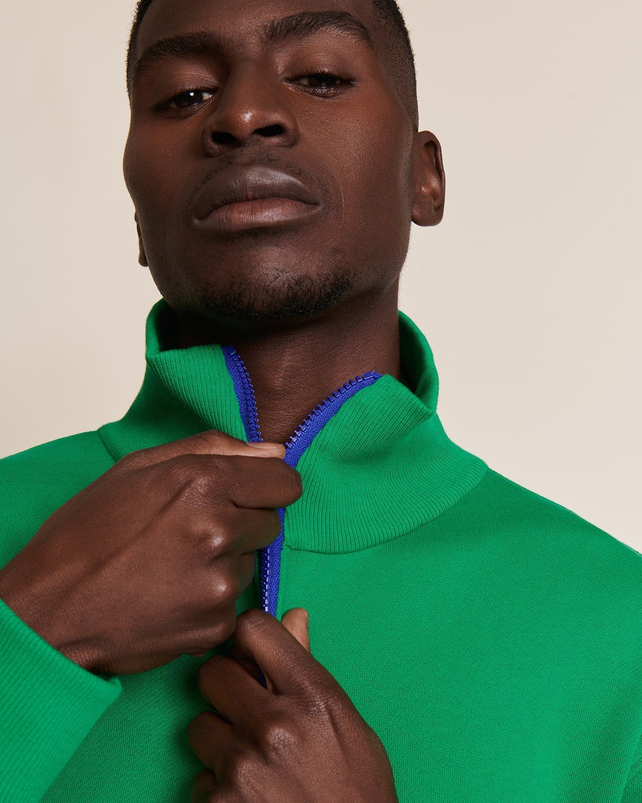Le Sweat Stanny En Coton Bio Et Col Zippé - Vert