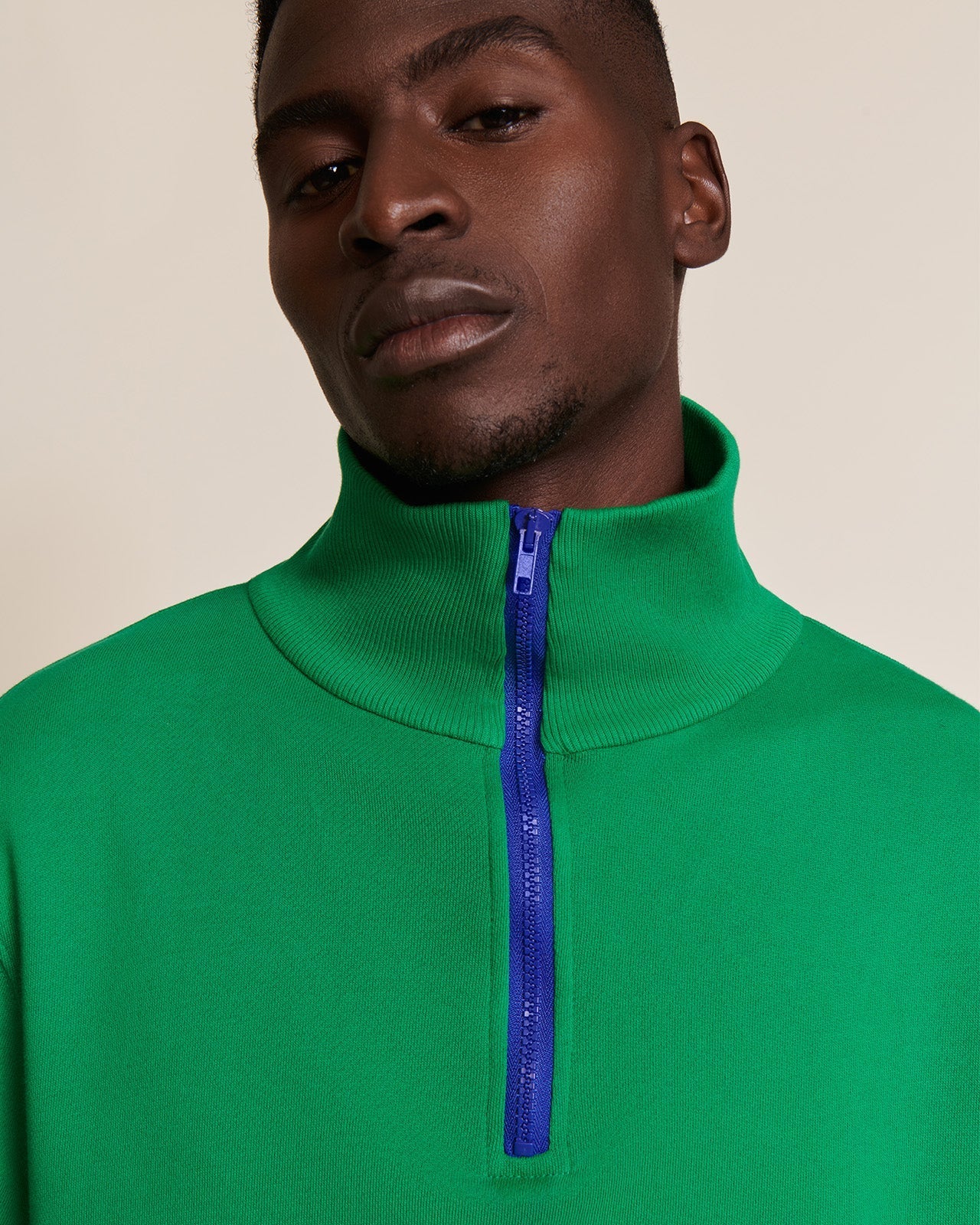 Le Sweat Stanny En Coton Bio Et Col Zippé - Vert
