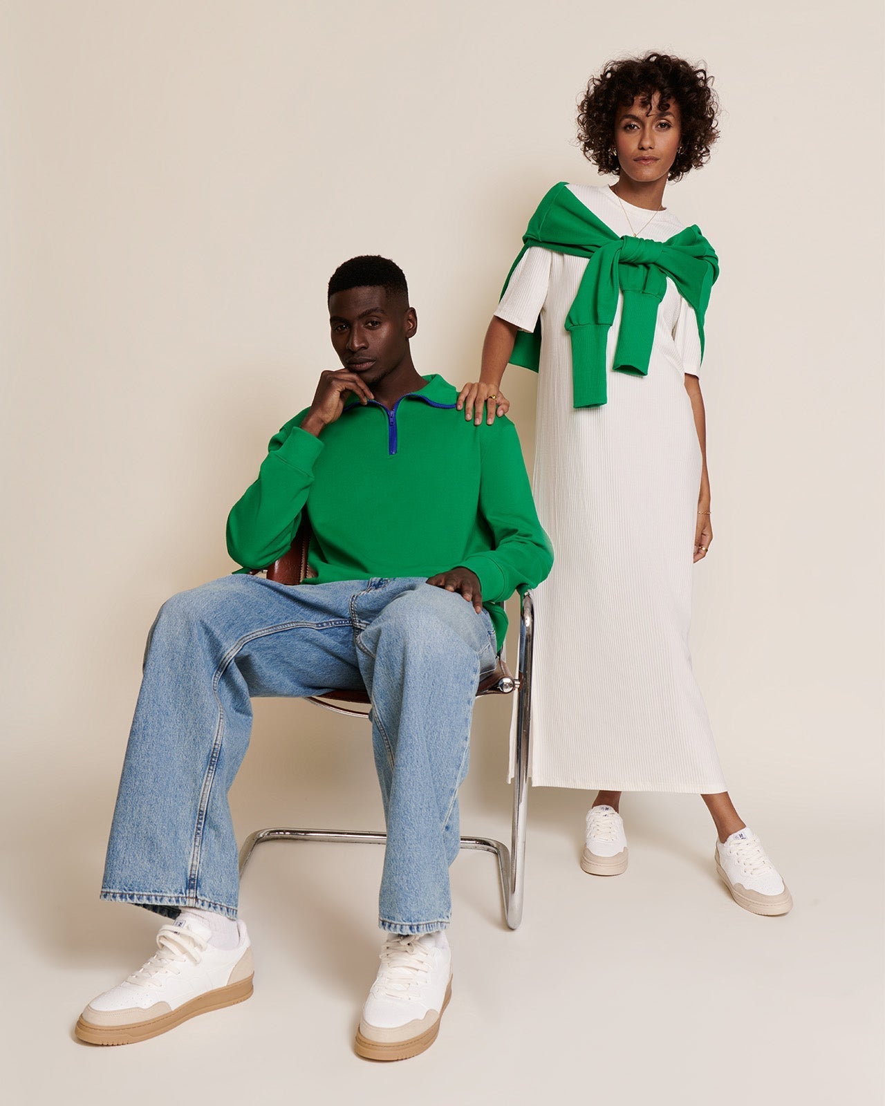 Le Sweat Stanny En Coton Bio Et Col Zippé - Vert