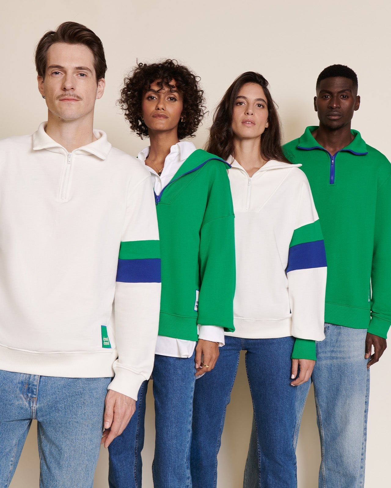 Le Sweat Stanny En Coton Bio Et Col Zippé - Vert