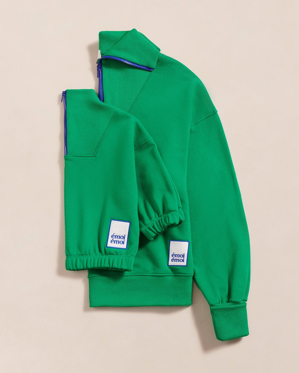 Le Sweat Sun En Coton Bio Et Col Zippé - Vert