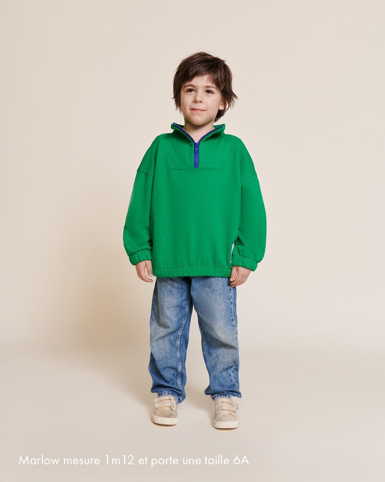 Le Sweat Sun En Coton Bio Et Col Zippé - Vert