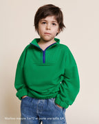 Le Sweat Sun En Coton Bio Et Col Zippé - Vert