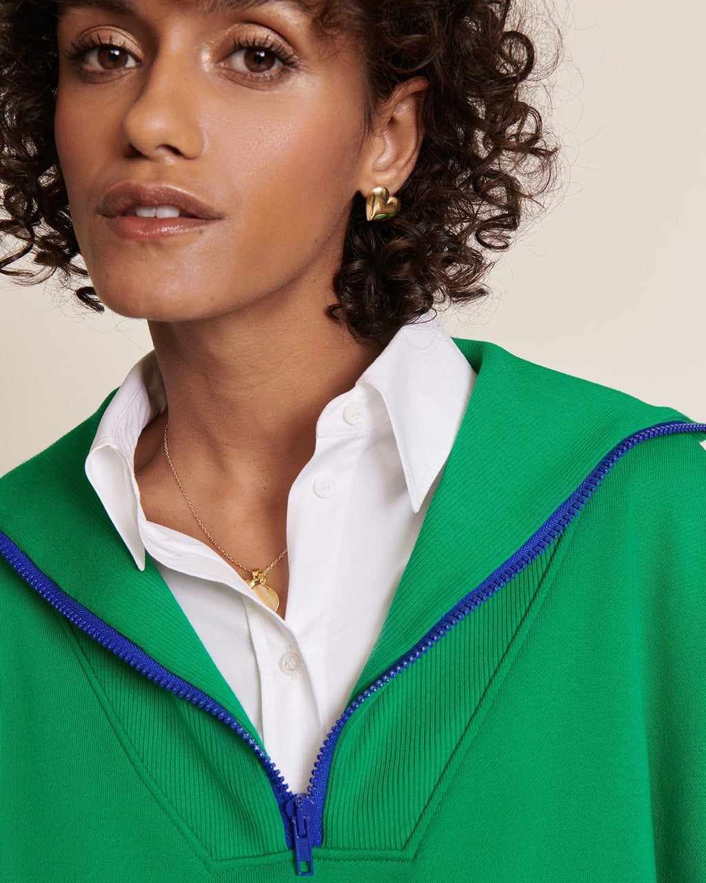 Le Sweat Sunny En Coton Bio Et Col Zippé - Vert