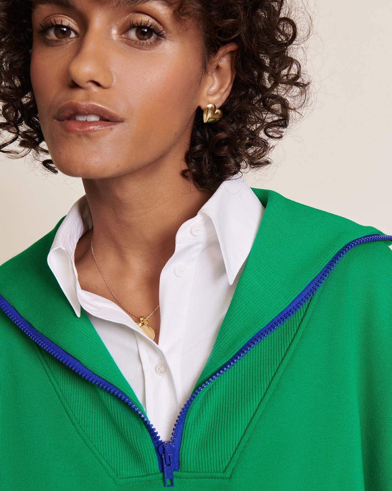 Le Sweat Sunny En Coton Bio Et Col Zippé - Vert