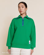 Le Sweat Sunny En Coton Bio Et Col Zippé - Vert